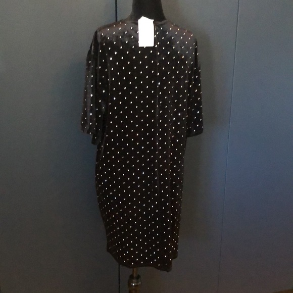 H&M black soft studded dress size medium - Picture 9 of 11